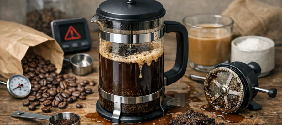 Kaffeepresse bedienen: Haeufige Bedienungsfehler und wie Sie sie vermeiden