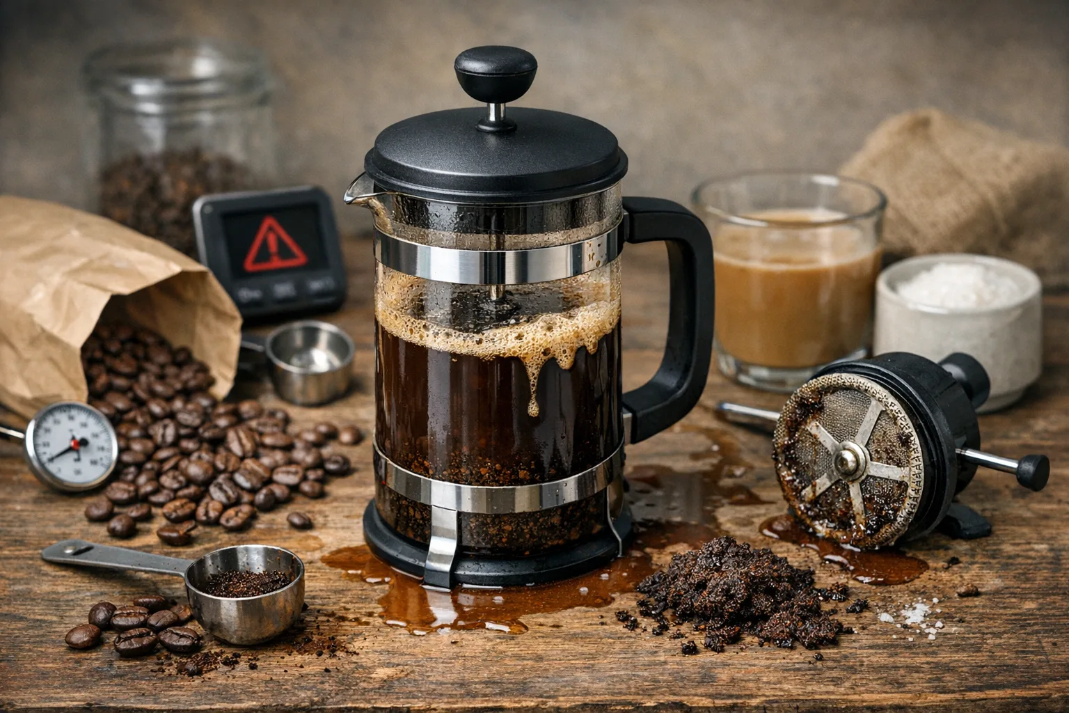Kaffeepresse bedienen: Haeufige Bedienungsfehler und wie Sie sie vermeiden