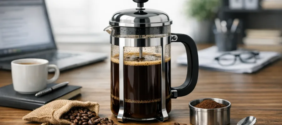 Kaffeepresse im Buero: Warum immer mehr Arbeitgeber auf handgemachten Kaffee setzen