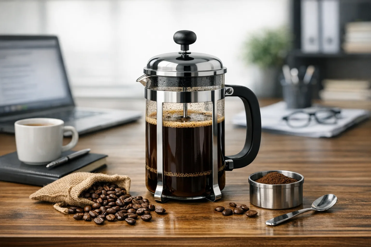 Kaffeepresse im Buero: Warum immer mehr Arbeitgeber auf handgemachten Kaffee setzen