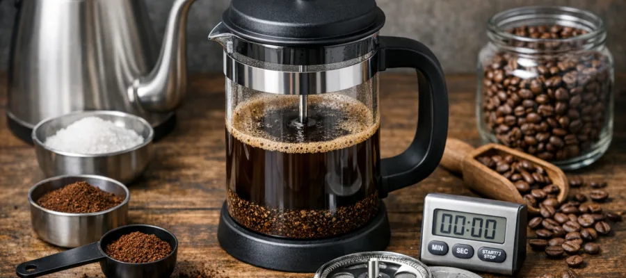 Kaffeepresse richtig bedienen: Die Schritt-fuer-Schritt-Anleitung fuer perfekten Kaffeegenuss