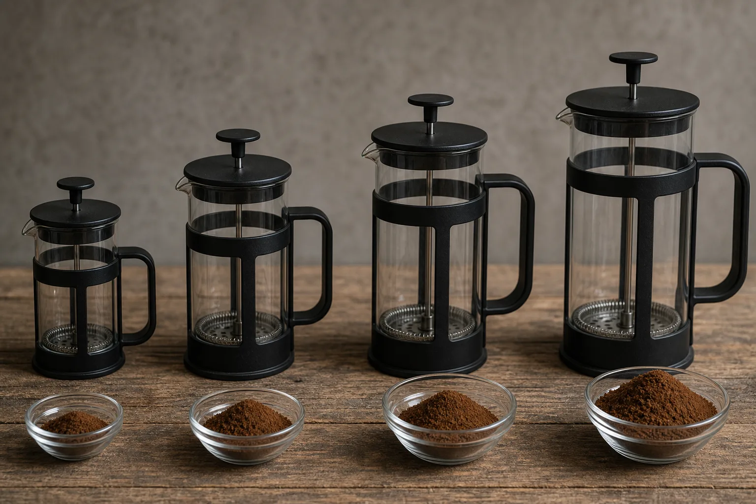 Kaffeepresse anwenden: Die optimale Kaffeepulvermenge fuer jede Pressegroesse