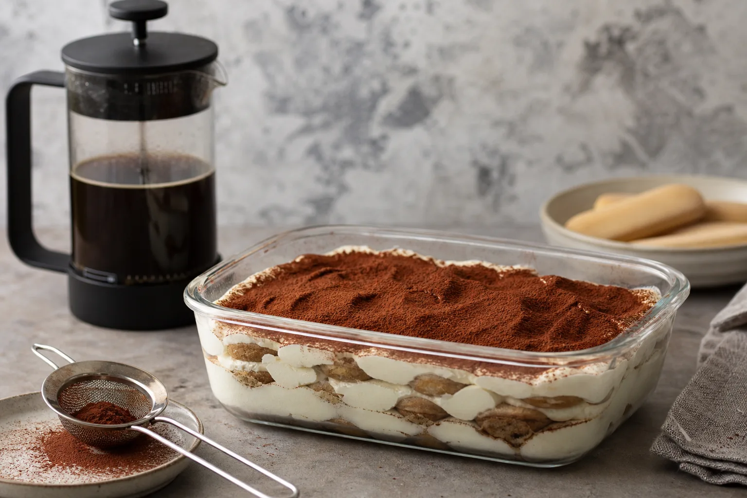 Tiramisu mit Cold Brew aus der Kaffeepresse